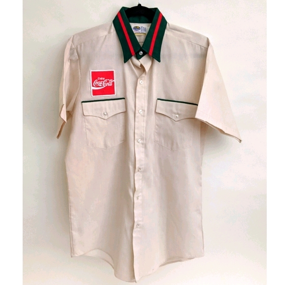 Coca Cola Other - Coca Cola Vintage Men's Cream/Green Work Shirt